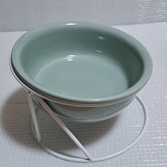 新品 フードボウル 猫 犬 ペット餌皿 陶器製 スタンド付き　の画像