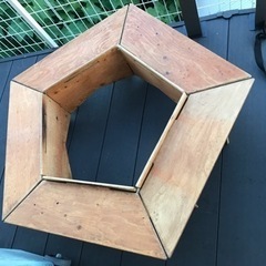 組立式アウトドアテーブル(木製、五角形)