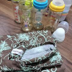 哺乳瓶、お粥調理器、搾乳器などの画像