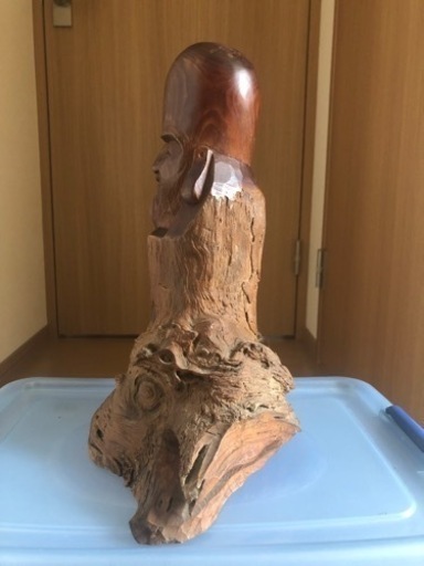 福禄寿①　彫刻　一刀彫　岳峰作　伝統工芸　福禄寿　昭和　当時物
