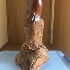 福禄寿①　彫刻　一刀彫　岳峰作　伝統工芸　福禄寿　昭和　当時物の画像