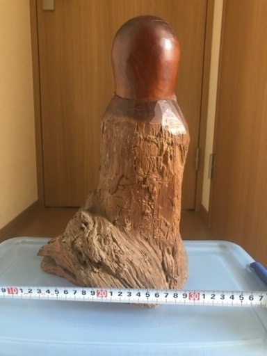 福禄寿①　彫刻　一刀彫　岳峰作　伝統工芸　福禄寿　昭和　当時物