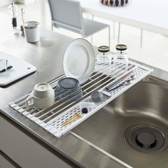 山崎実業　折り畳み水切り タワー シリコーントレー付き S【未使用】