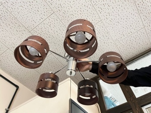 早い者勝ち 木目 シーリングライト 5灯 LED