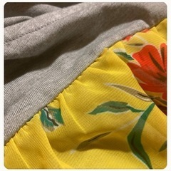 ꒰未使用꒱花柄 ドッキング 半袖 Tシャツ トップス LサイズOKの画像