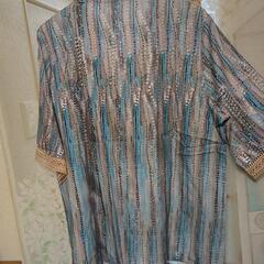 おおきいサイズ今季流行りの水色ストライプXXL新品未使用の画像