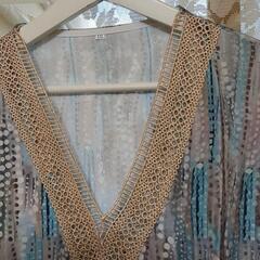 おおきいサイズ今季流行りの水色ストライプXXL新品未使用の画像