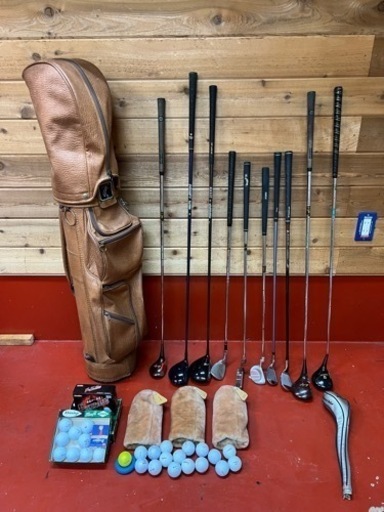 アンティークレザーのゴルフバッグ　ボール　ゴルフクラブ　女性用