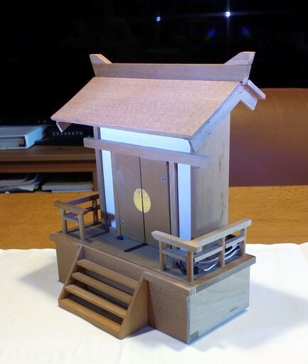 神棚 からくり 天神さま 柏手でお出まし もう一度柏手でお戻り タミヤ工作 組み立て済み 動作品