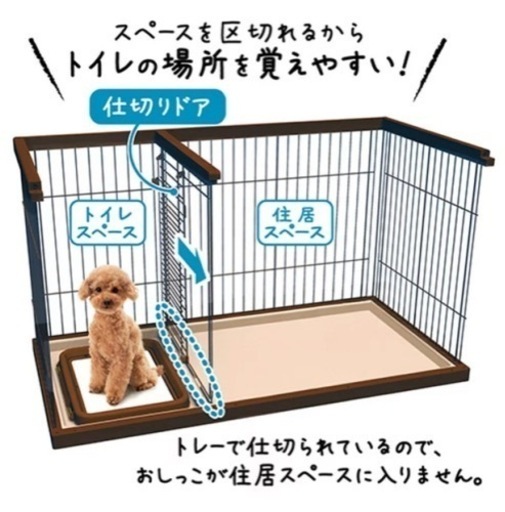 ペティオ　トイレのしつけができるペットケージ　ペットサークル　ケージ　トイトレ　ペット　犬　