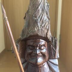 鍾馗様　七福神　一刀彫　飾り物　昭和　当時物　伝統工芸品の画像