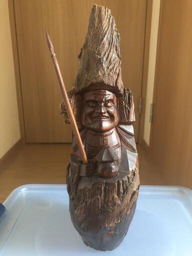 鍾馗様一刀彫　伝統工芸品　彫刻　昭和　当時物 オブジェ　飾り物　流木　置物 鍾馗様一刀彫 伝統工芸品 彫刻 昭和 当時物 オブジェ 飾り物