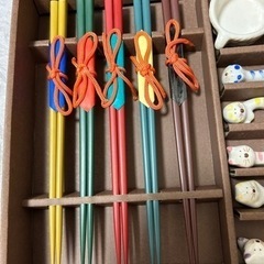【新品未使用】桂由美　箸　箸置　５膳　お盆セットの画像