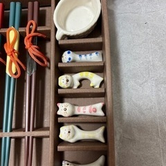【新品未使用】桂由美　箸　箸置　５膳　お盆セットの画像