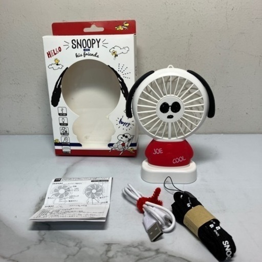 O2407-496 SNOOPY and friends  ハンディファン 動作確認済 中古美品