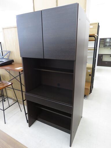 北海道 千歳市/恵庭市 近郊配送 ニトリ 壁面ユニットデスク ウォーレン80 DBR ダークブラウン 店頭でのお受渡し大歓迎