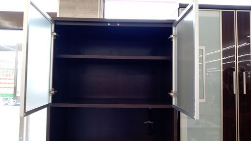 ★ジモティ割あり★ 末次家具工芸(株) 食器棚　ブラウン H190×D45×W80.5 クリーニング済み TJ7287 ☆ジモティ割あり☆ 末次家具工芸(株) 食器棚 ブラウン H190×D45×