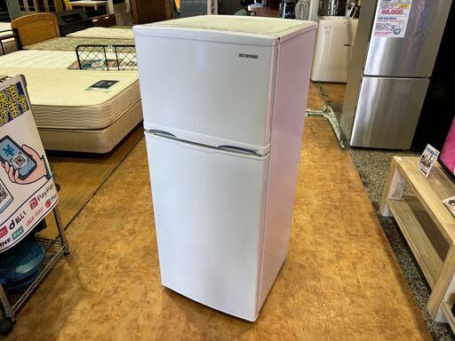 ✨安心の除菌洗浄済✨アイリスオーヤマ 2021年製 118L 2ドア冷蔵庫 IRSD-12B-W【愛市IR016895-104】