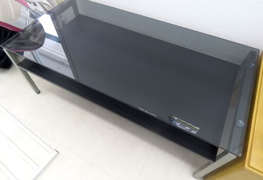 北海道 千歳市/恵庭市 近郊配送 ニトリ ガラステーブル ノート3P ブラック センターテーブル 店頭でのお受渡し大歓迎