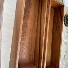 ニトリのアカシア材カトラリーケース2つの画像