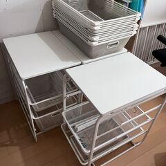 IKEA廃盤商品金属メッシュカゴ引き出しの画像