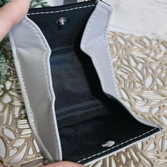 【新品未使用】財布 メンズ レディース ミニ財布 バイカラー ブラックグレー ボンディングの画像