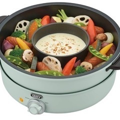 オシャレ電気グリル鍋　水炊き　たこ焼き　チーズフォンデュ　