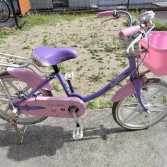 子ども用　自転車　16インチ　ピンク紫
