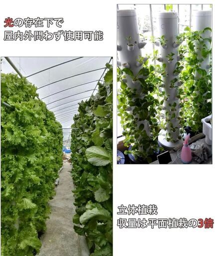水耕栽培タワー成長システム 室内用 垂直栽培15層45穴