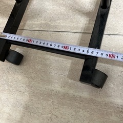 立ち鏡、キャスター付き、黒の画像