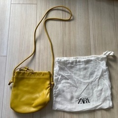 ZARA 黄色　イエロー　ショルダーバッグ