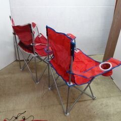 2客セット/グリーングローグ キャンプ チェア 赤系☆店頭引取り歓迎【自社配送は札幌市内限定】の画像