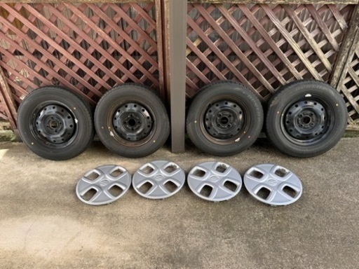 アルト純正夏タイヤ13インチ9部山、ホイール・ホイールキャップのセット1台分