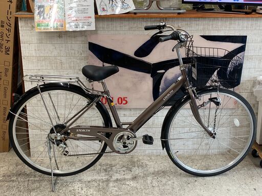 【愛品館江戸川店】丸石サイクル　27インチシティーサイクル　STEALTH ブラウン　ID:122-044404-007