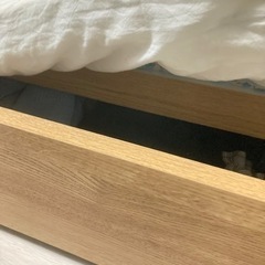 明日8/3まで 美品 ニトリ ベッド マットレス付き シングルベッド ライトブラウン コンセント付き ライト付きの画像