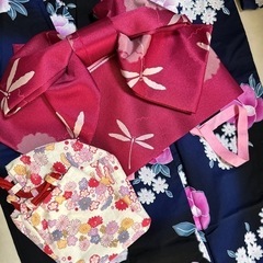 女児　150 浴衣　帯付き　美品の画像