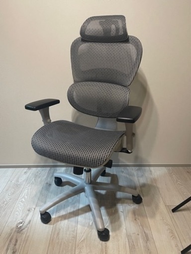 デスクチェア　オフィスチェア　グレー　メッシュ　ワークチェア　椅子