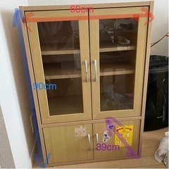 木製 本棚 食器棚 の画像