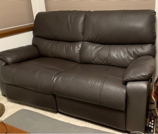 【お譲り先が決まりました】ニトリ電動リクライニングソファー ダークブラウン