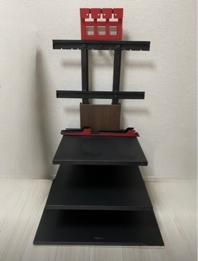 EQUALS イコールズ 壁寄せテレビスタンド WALLウォール V2 ロータイプ (2020モデル)  棚板2枚＋HDDホルダー付き