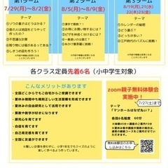 「数楽×♾️」夏休み5日間集中講座@オンラインの画像