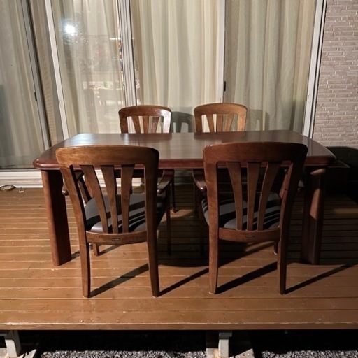 カリモク アンティークダイニングセット 当時価格300,000円前後