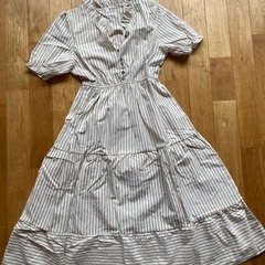 ワンピース リネン ボーダー 夏 マタニティドレス ロング 麻風 ストライプの画像