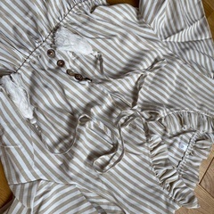 ワンピース リネン ボーダー 夏 マタニティドレス ロング 麻風 ストライプの画像