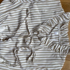 ワンピース リネン ボーダー 夏 マタニティドレス ロング 麻風 ストライプの画像