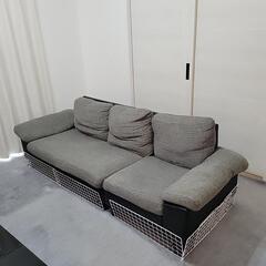 ３人掛けソファー ファブリック グレー 無料