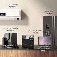 ポータブル電源 DELTA 2 1１0Wソーラーパネル2枚 セット リン酸鉄 大容量1024Wh の画像