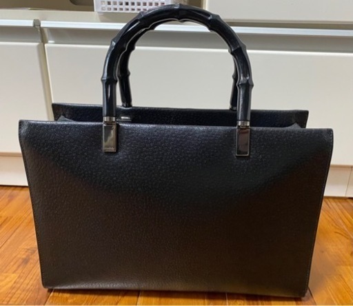 【美品】 GUCCI グッチ バンブー ビジネスバッグ トートバッグ バッグ ピッグスキンレザー ブラック 黒 レディース メンズ 