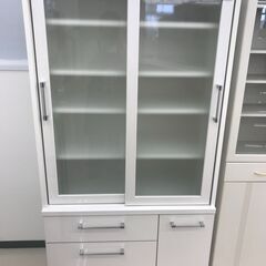 ★ジモティ割あり★  食器棚 ホワイト H175.5×D47×W88 クリーニング済み HJ3793