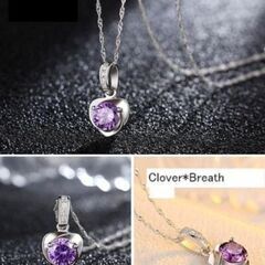 ≒▼m→→→j31-2--刻印/ＣＺアメジストハートパヴェペンダントネックレスC＊Bの画像